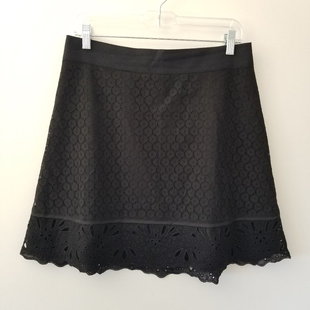LOFT Black Lace Skirt Size 6 NWOT